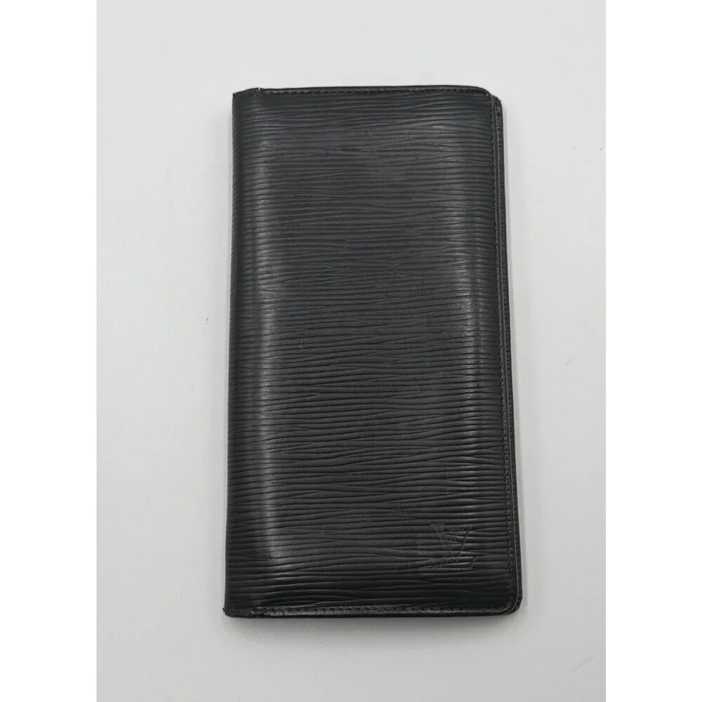 Louis Vuitton Epi Black Brazza Long Wallet Men's Leather Limited Edition Logo